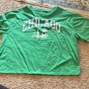 Mighty Fine Green Chicago Skyline Crop Top